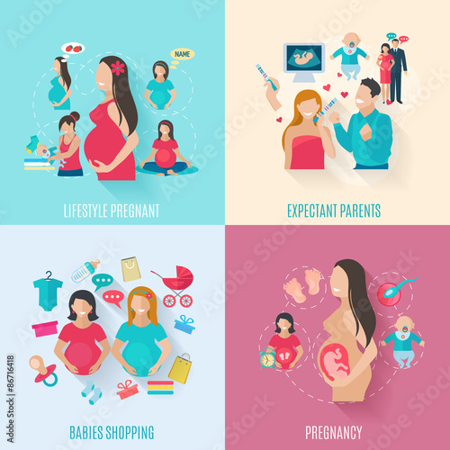 Pregnancy Flat Icons