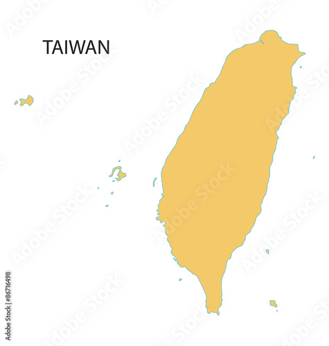 yellow map of Taiwan