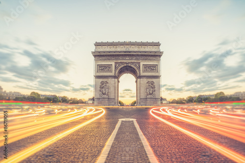 Arc de Triomphe or Arch of Triumph of the Star is one of the mos © orpheus26