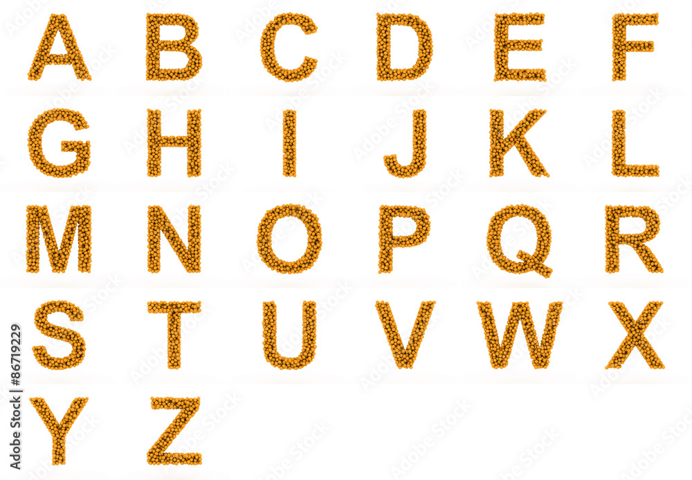 The alphabet of tennis balls. The alphabet of tennis balls.