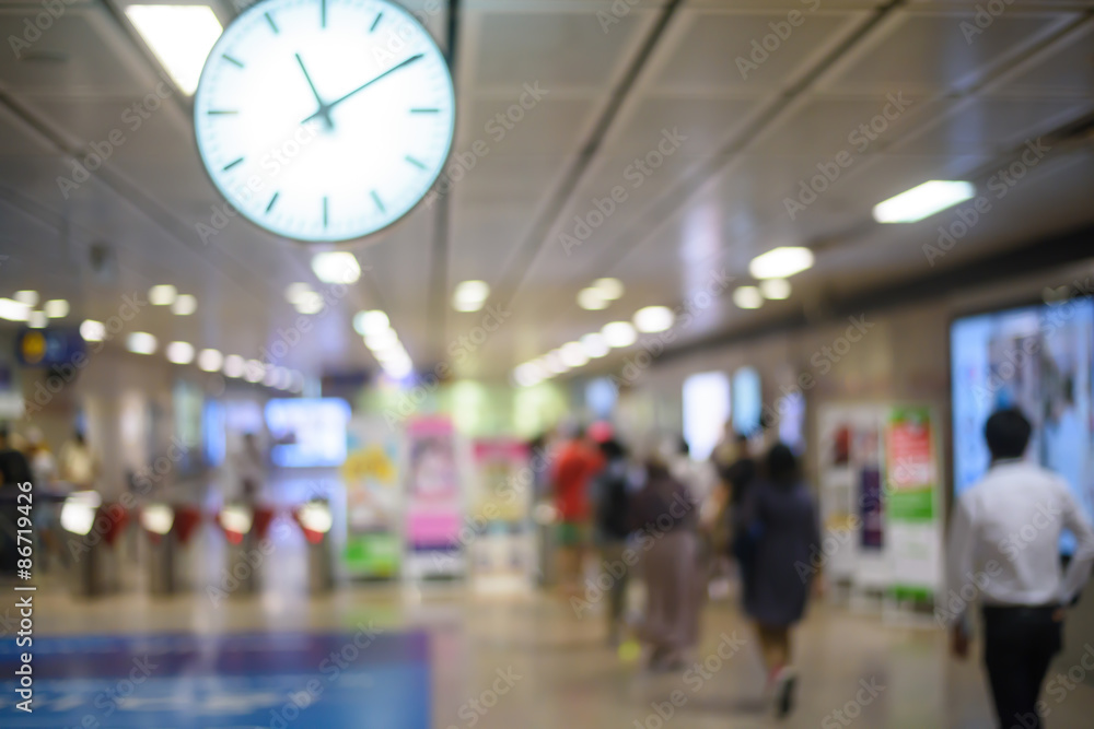 People on subway station blur motion People on subway station blur motion