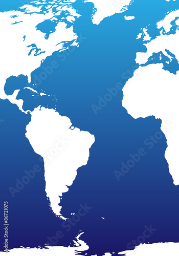 Atlantischer Ozean in Blau