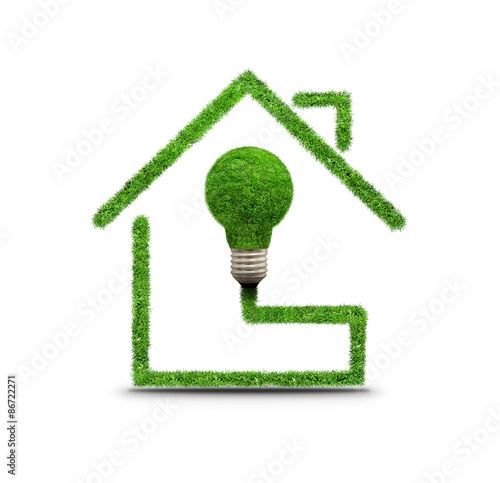Symbol of light bulb and house
