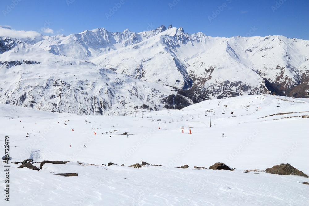 France skiing - Valmeinier. French Alps.