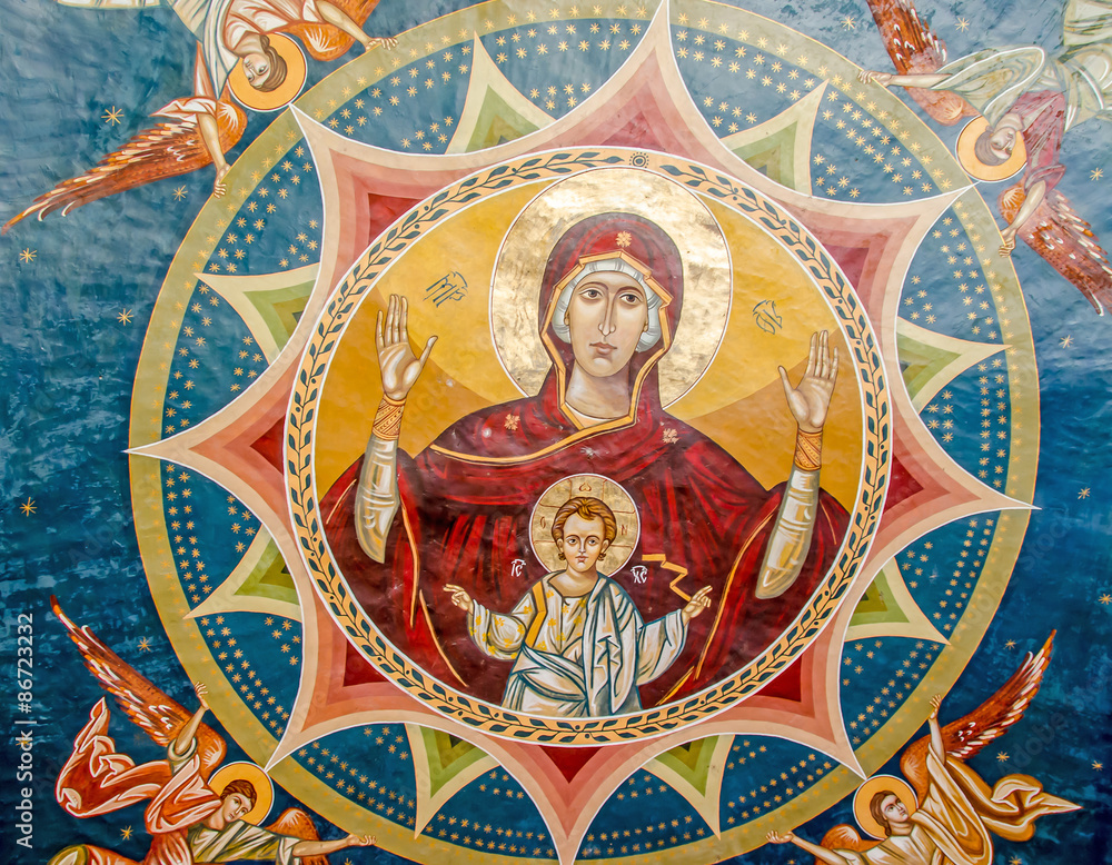 Obraz premium The Monastery Ghighiu with miracle icon and healing spring.