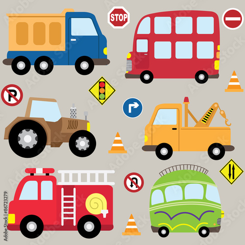 Cartoon  Vehicles transport set