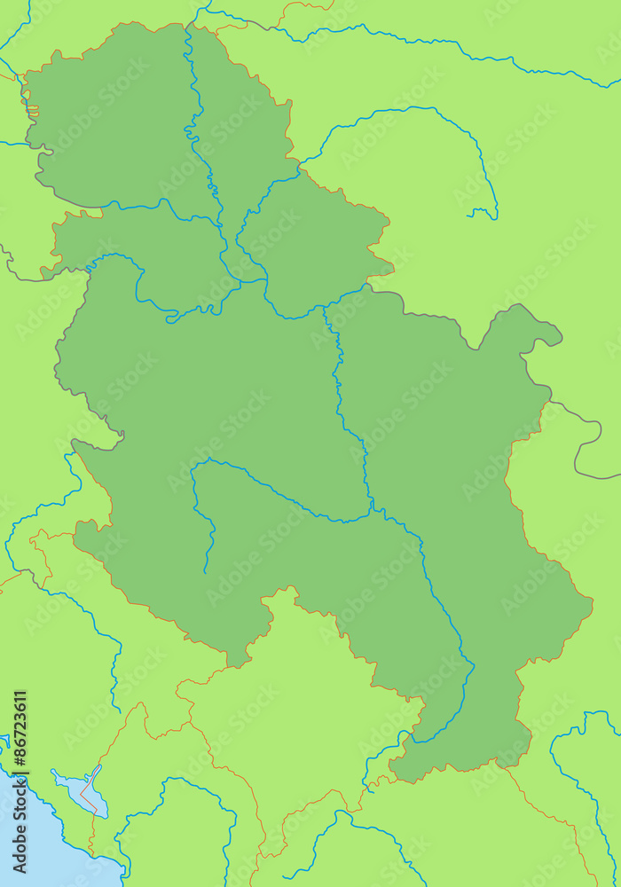 Serbien in grün - Vektor