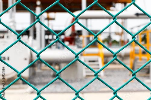 Green net fence with pipline