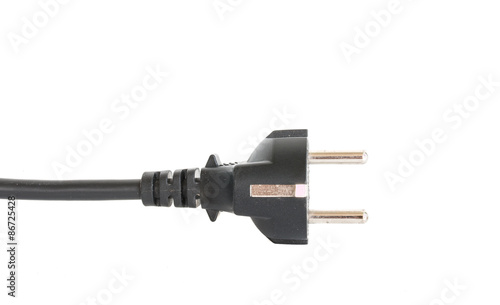 cable with plug isolated on a white background.