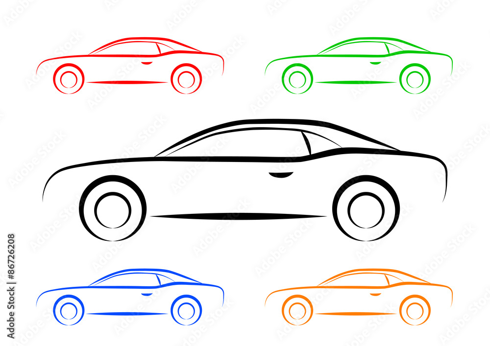 Car sketch on white background