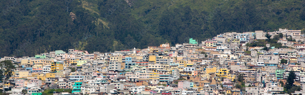 Aerial view of Quito and the residential areas