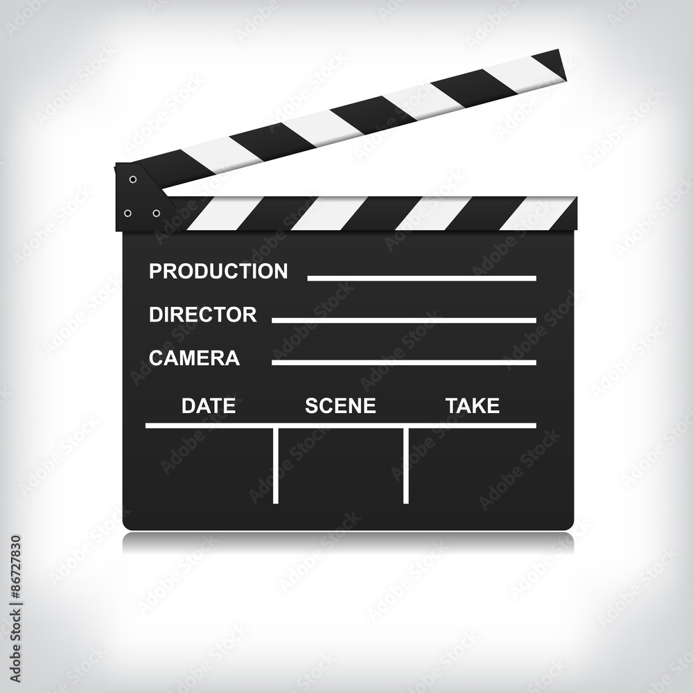 Fototapeta premium Czarny otwarty wektor clapperboard