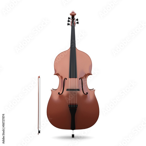 Contrabass isolated on white