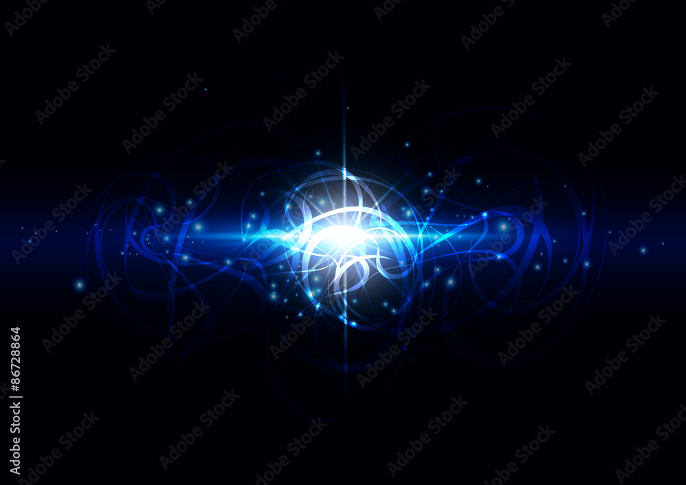 Abstract Lines and Bright Flare with Dark Background Abstract Lines and Bright Flare with Dark Background