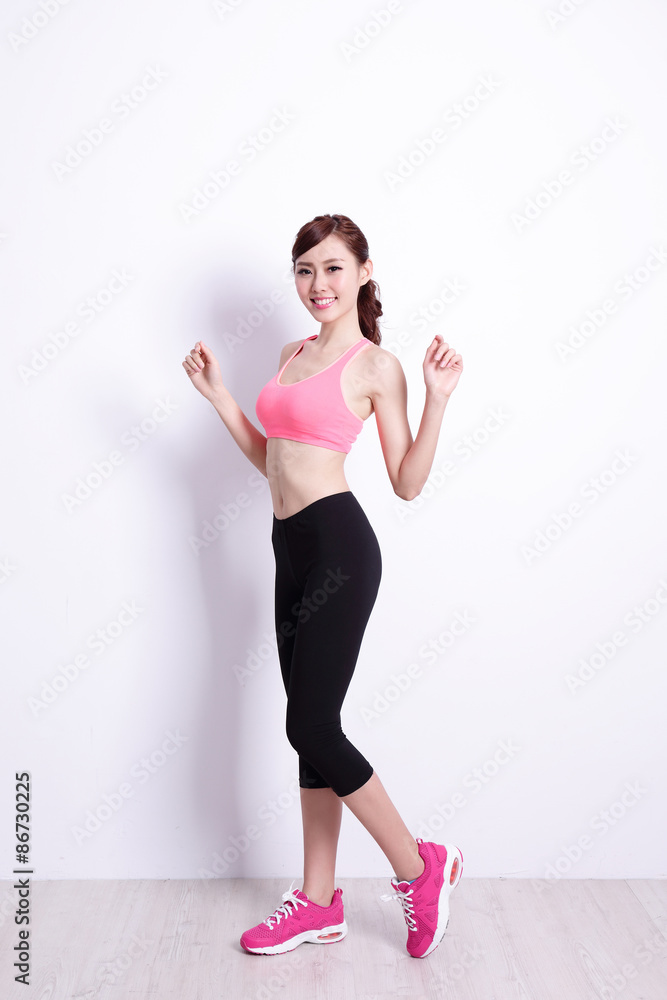Sport Woman with health figure Sport Woman with health figure