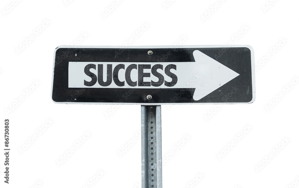 Success direction sign isolated on white Success direction sign isolated on white