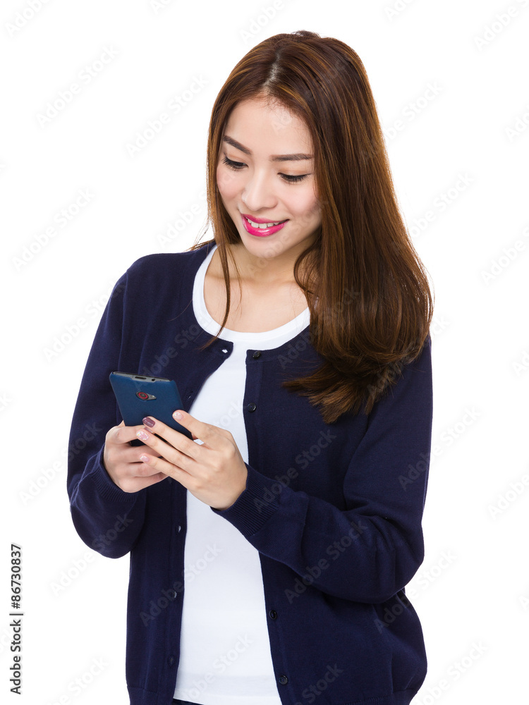 Young woman use of the smart phone Young woman use of the smart phone