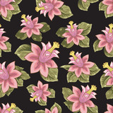 Seamless patterns with flowers vector, illustration, background