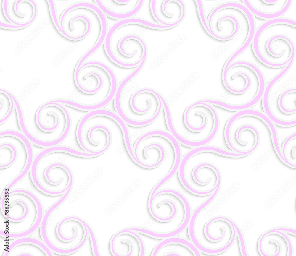 3D colored pink spirals in circle 3D colored pink spirals in circle