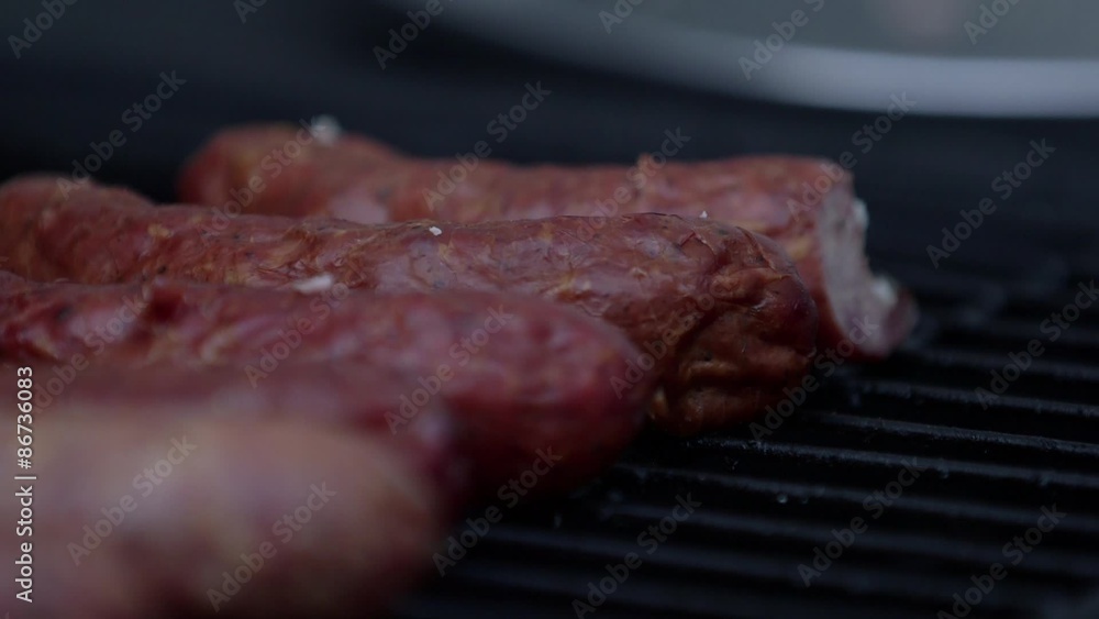 Meat being grilled on barbeque - grill
Meat being grilled on barbeque - grill