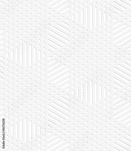3D white perforated striped stars