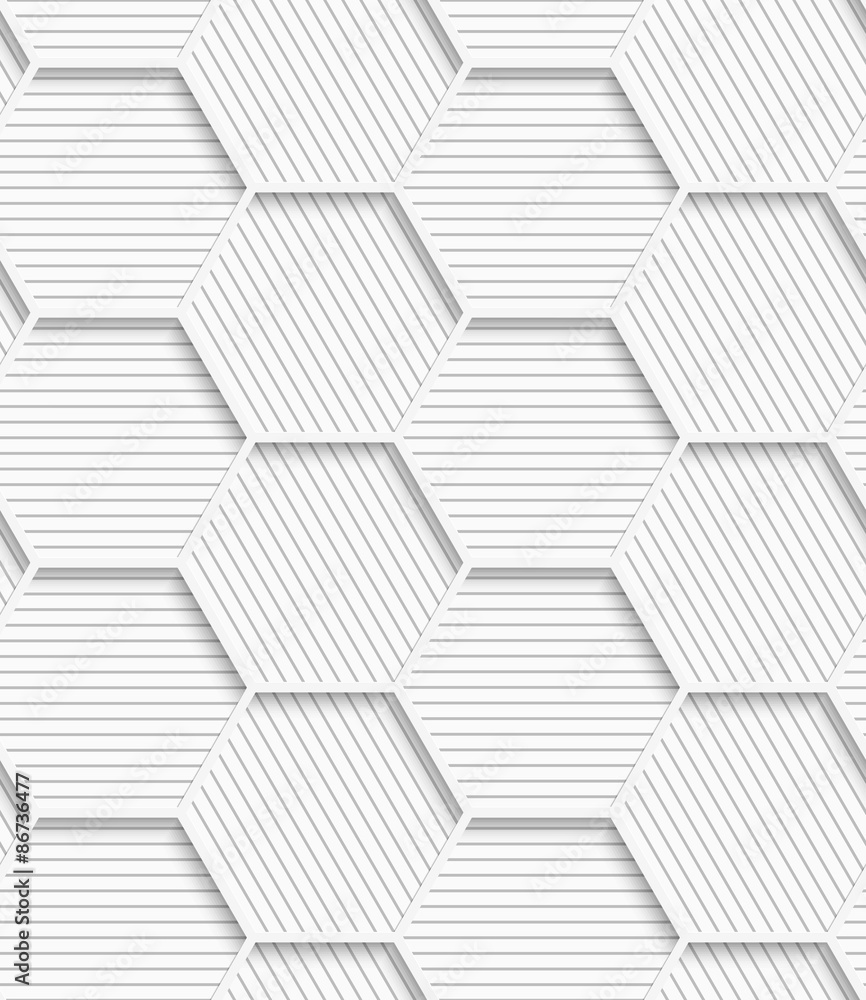 3D white striped gray hexagonal net 3D white striped gray hexagonal net
