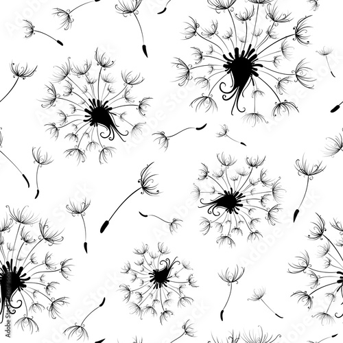 Seamless dandelion pattern.