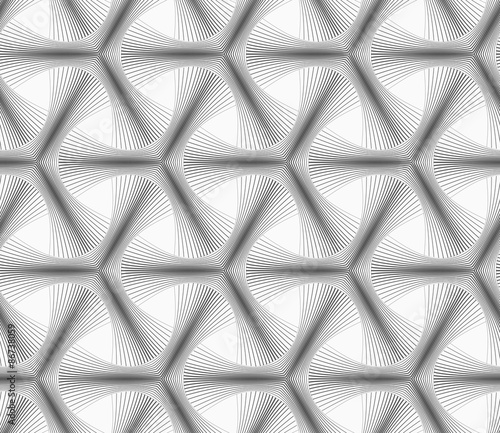 Monochrome halftone striped tetrapods © Zebra Finch