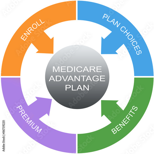 Medicare Advantage Plan Word Circles Concept