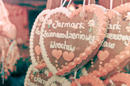 Candy heart on the main square of Wroclaw in Poland