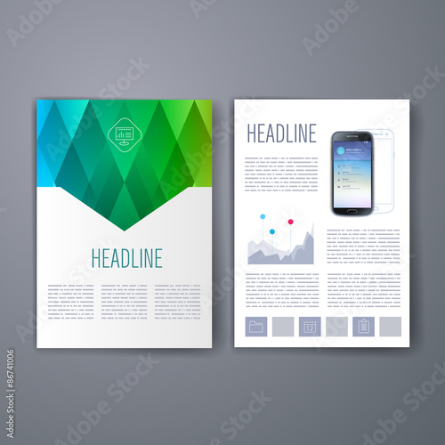 Templates. Design Set of Web, Mail, Brochures. Mobile