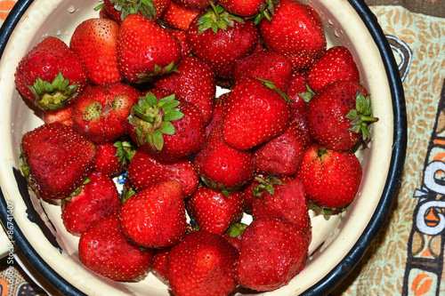 Ripe strawberries.