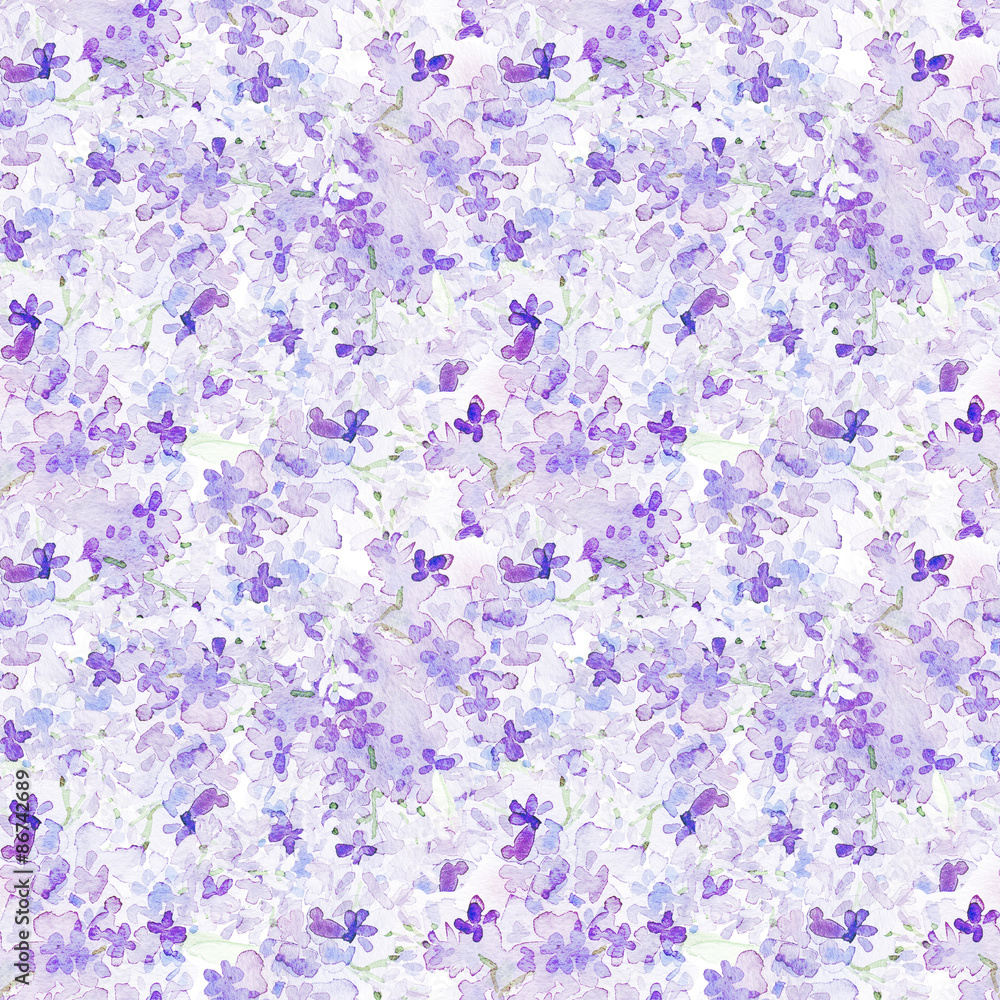 Liliac  watercolor seamless pattern