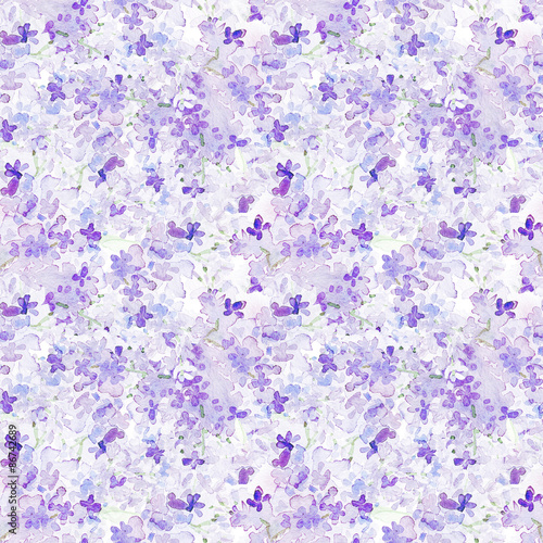 Liliac  watercolor seamless pattern © Tatiana Ka