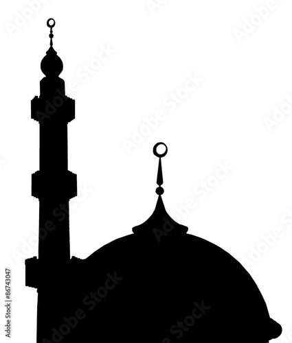 Fotografiet Silhouette of Arabian mosque