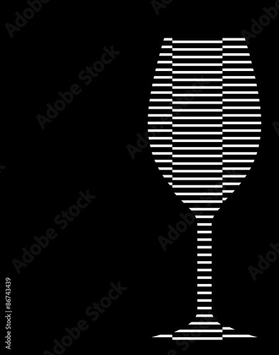 Glass - white stripes on black background