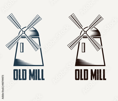 illustration old mill