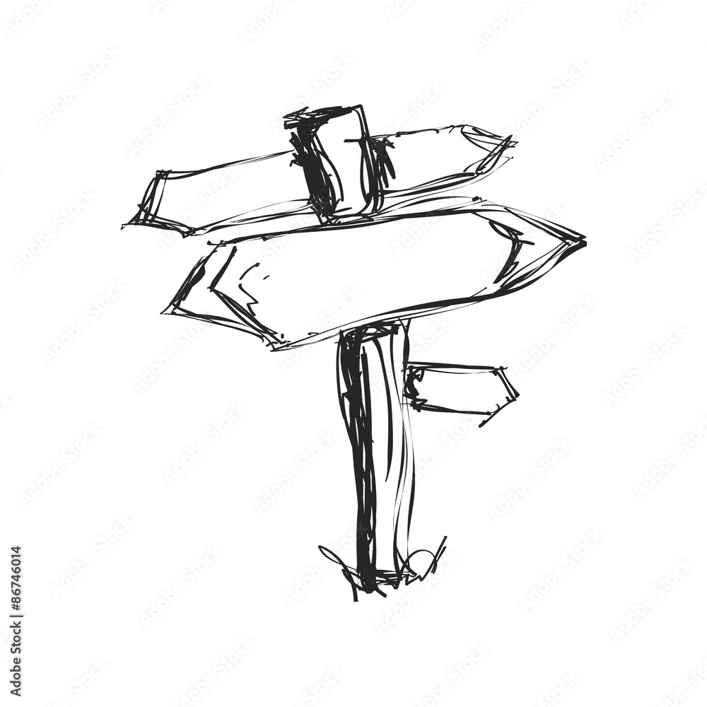 Obraz premium Simple doodle of a signpost
