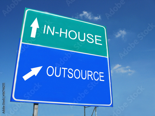 INHOUSE-OUTSOURCE road sign