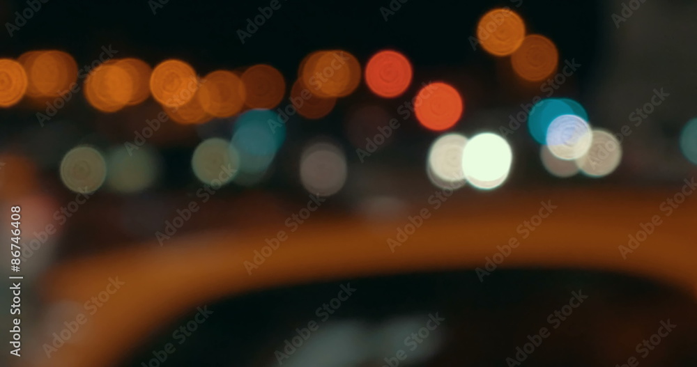 Defocus of city traffic at night