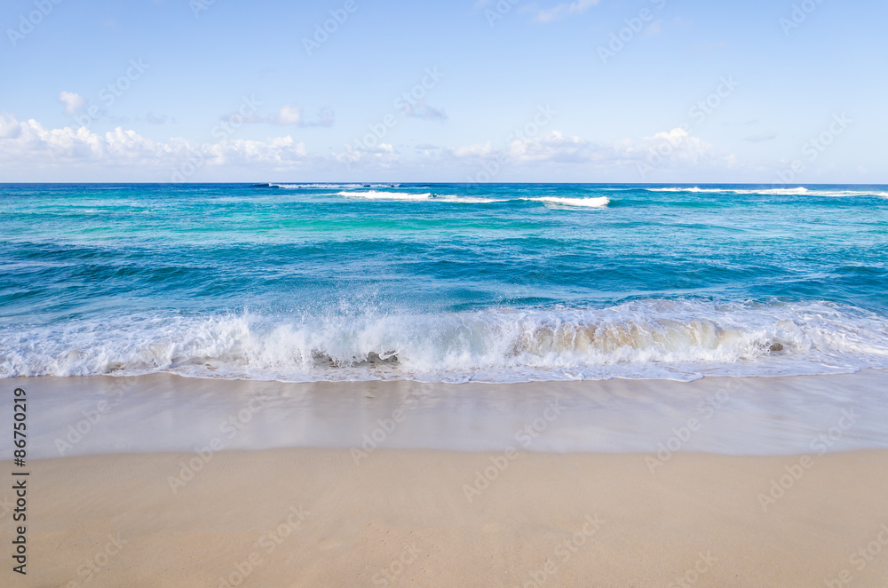Ocean and tropical sandy beach background Ocean and tropical sandy beach background