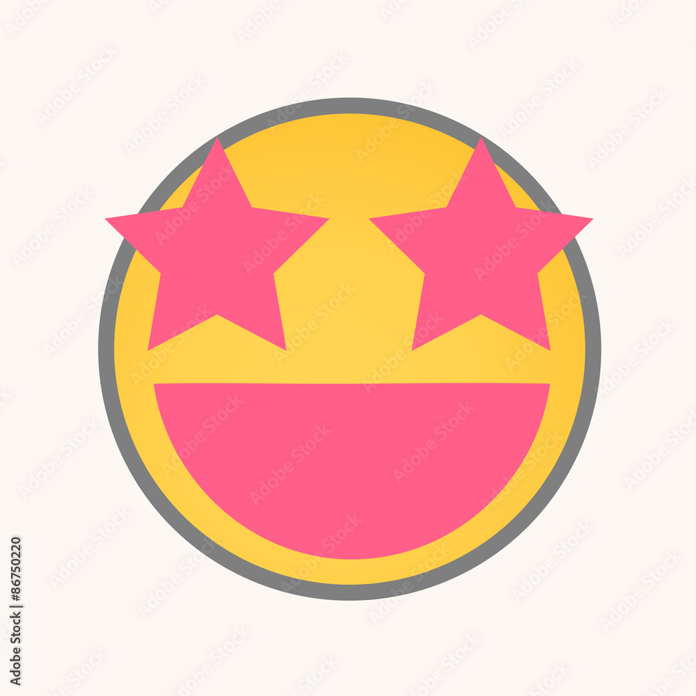 Star Eyes - Cartoon Smiley Vector Face Star Eyes - Cartoon Smiley Vector Face