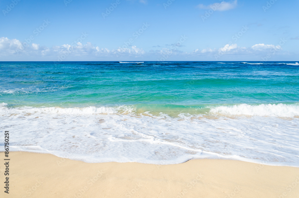 Ocean and tropical sandy beach background Ocean and tropical sandy beach background