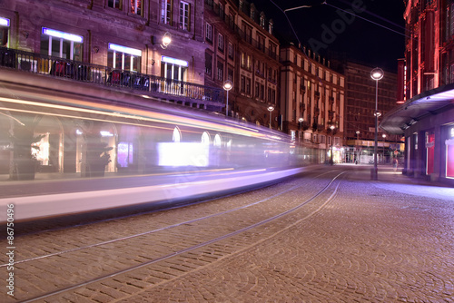 Tramway de nuit à Strasbourg