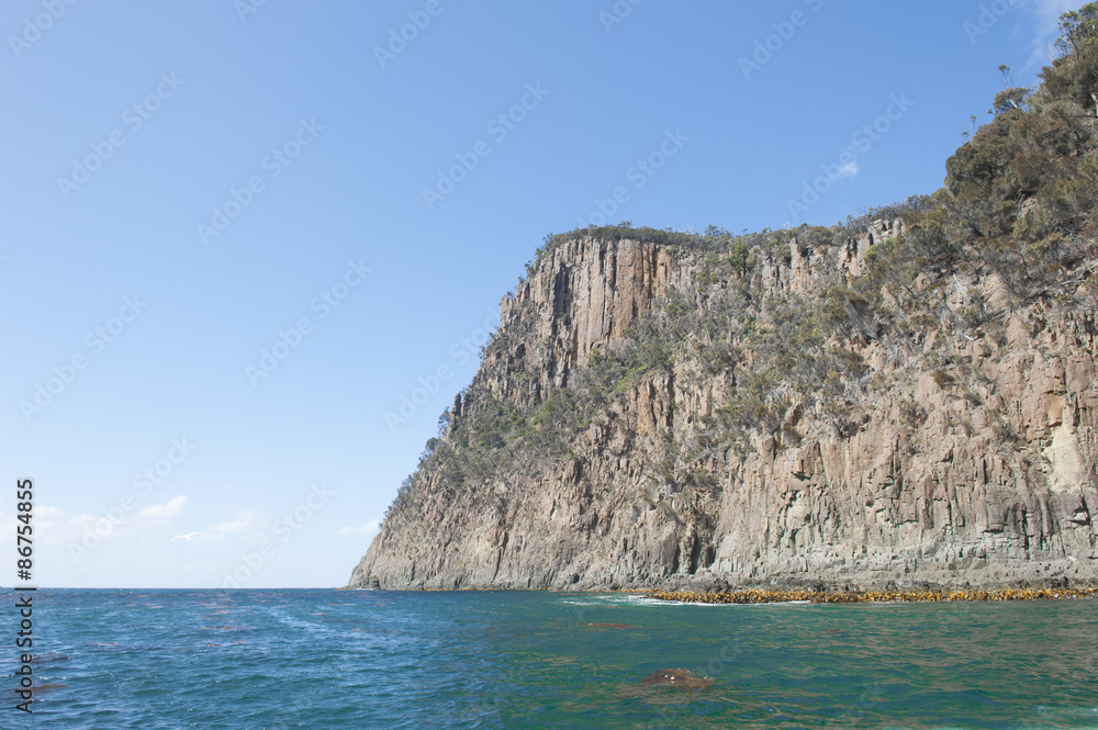 Cliff coast Bruny Island Tasmania southern ocean