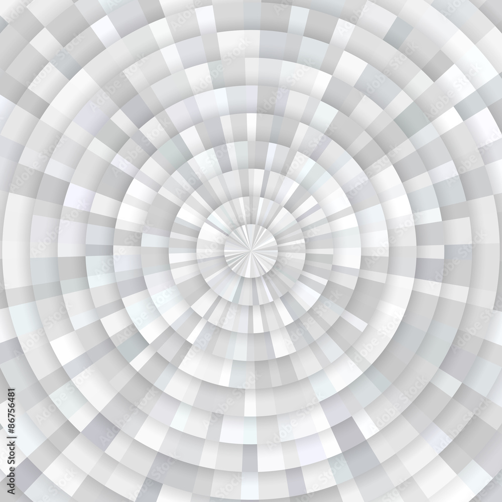 Naklejka premium Abstract gray white shining circle tunnel vector background