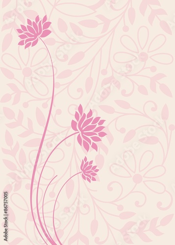 Fototapeta Naklejka Na Ścianę i Meble -  water lilies, wedding card design, India