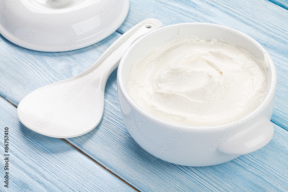 Sour cream in a bowl Sour cream in a bowl