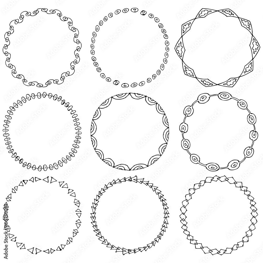 Set of 9 hand-draw vector victory laurel wreaths for stationary. Set of 9 hand-draw vector victory laurel wreaths for stationary.