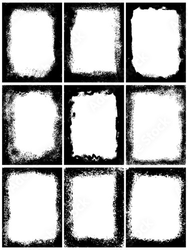 Grunge frame set texture, Abstract design template. Stock vector